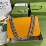 Gucci GG Women Gucci Horsebit 1955 Shoulder Bag Burnt Orange and White Leather - Bild 4