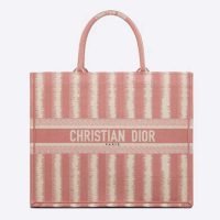 Gucci GG Women Dior Book Tote Pink D-Stripes Embroidery