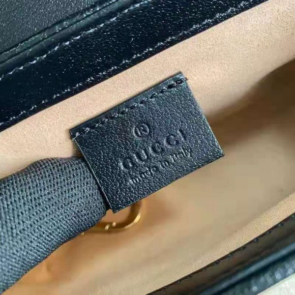 Gucci GG Women Online Exclusive GG Marmont Mini Bag Butter Light Blue Diagonal Matelassé Leather (8)