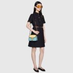 Gucci GG Women Online Exclusive GG Marmont Mini Bag Pastel Blue Butter Diagonal Matelassé Leather - Image 9