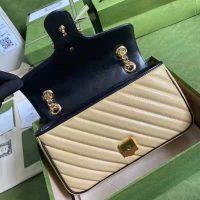 Gucci GG Women Online Exclusive GG Marmont Small Bag Pastel Blue Butter Diagonal Matelassé Leather