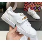 Louis Vuitton LV Unisex Frontrow Sneaker White Calf Leather Rubber Monogram Studs - immagine 7