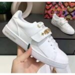 Louis Vuitton LV Unisex Frontrow Sneaker White Calf Leather Rubber Monogram Studs - immagine 8