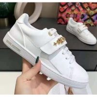 Louis Vuitton LV Unisex Frontrow Sneaker White Calf Leather Rubber Monogram Studs