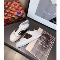 Louis Vuitton LV Unisex Frontrow Sneaker White Calf leather Patent Monogram Canvas