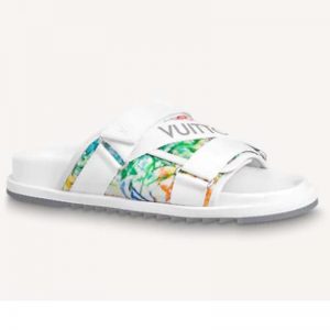 Louis Vuitton LV Unisex Honolulu Mule White Pastel Monogram Textile