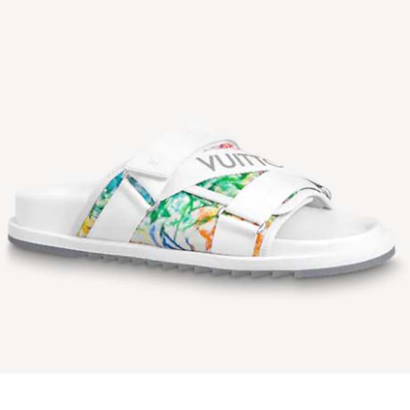 Louis Vuitton White Palm Sandal - JummieStore