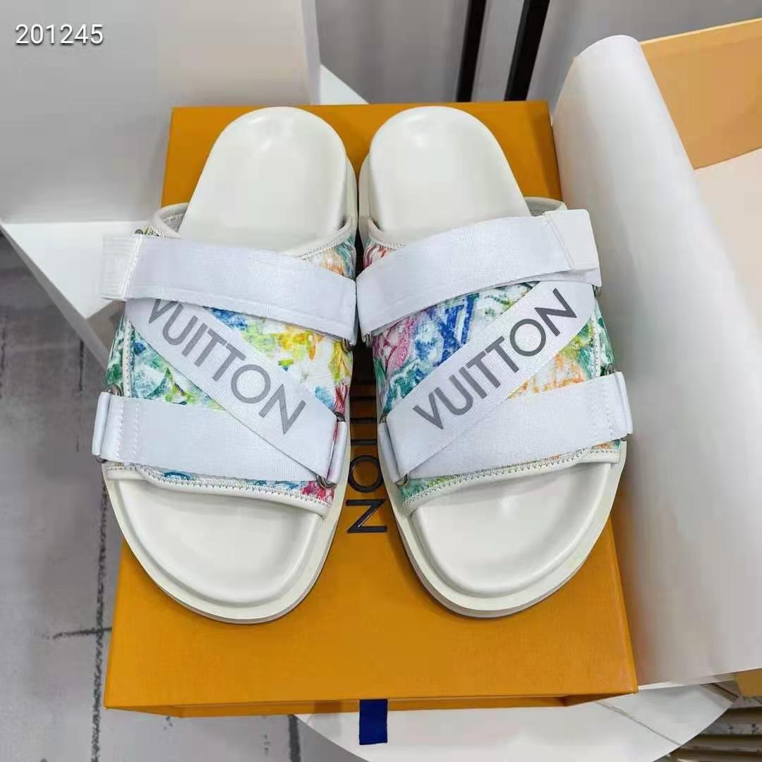 LOUIS VUITTON Mule Sandals Honolulu White Monogram Leather UK 6 / US 7 / EU  40.5