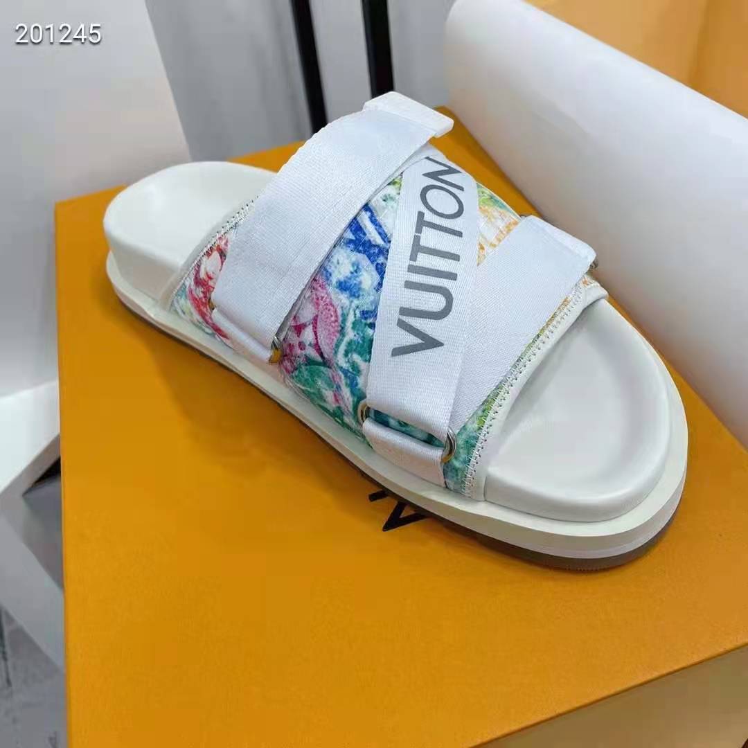 Louis Vuitton White Palm Sandal - JummieStore