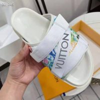 Louis Vuitton LV Unisex Honolulu Mule White Pastel Monogram Textile