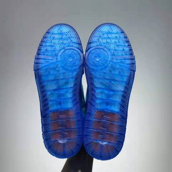 Louis Vuitton LV Unisex LV Trainer Sneaker Blue Rubber Monogram Mix of Materials (10)