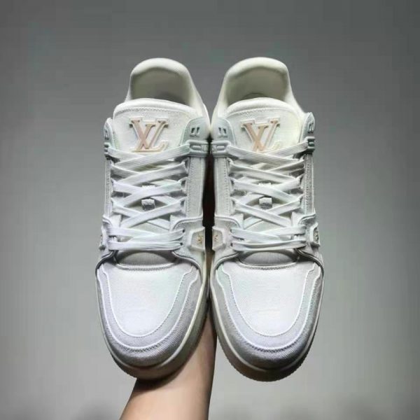 Louis Vuitton LV Unisex LV Trainer Sneaker Monogram Denim with Tonal Suede Calf Leather (3)