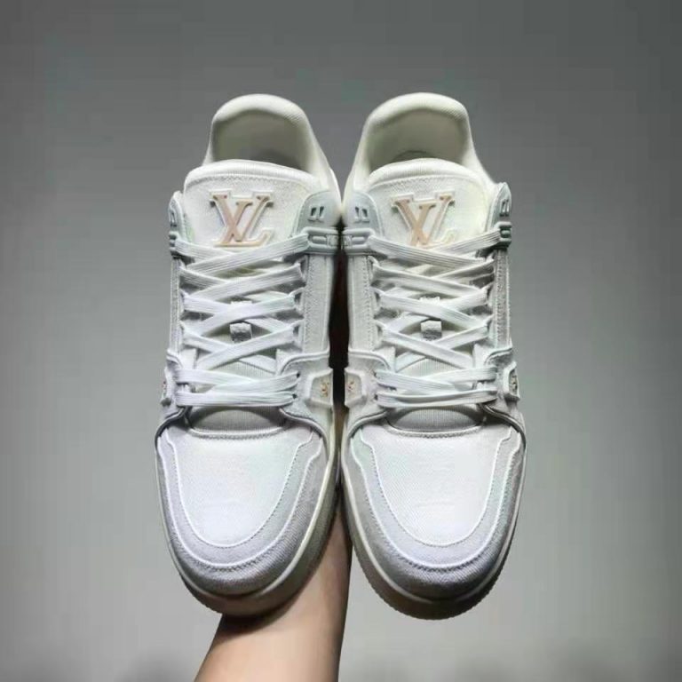 Louis Vuitton LV Unisex LV Trainer Sneaker Monogram Denim with Tonal ...