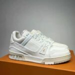 Louis Vuitton LV Unisex LV Trainer Sneaker Monogram Denim with Tonal Suede Calf Leather - Imagen 3