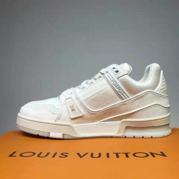 Louis Vuitton LV Unisex LV Trainer Sneaker Monogram Denim with Tonal Suede Calf Leather (6)