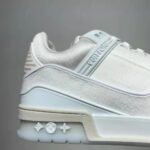 Louis Vuitton LV Unisex LV Trainer Sneaker Monogram Denim with Tonal Suede Calf Leather - Imagen 8