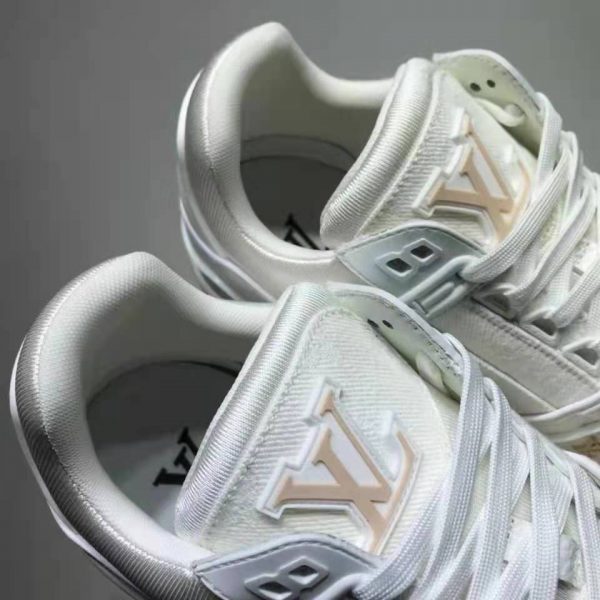 Louis Vuitton LV Unisex LV Trainer Sneaker Monogram Denim with Tonal Suede Calf Leather (8)