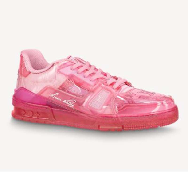 Louis Vuitton Pink & White Monogram Trainers – Savonches