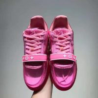 Louis Vuitton LV Unisex LV Trainer Sneaker Pink Monogram Mix of Materials