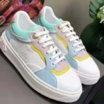 Louis Vuitton LV Unisex Light Blue Monogram-Embossed Lamb Leather and Calf Leather – Bild 3