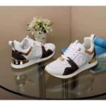 Louis Vuitton LV Women Run Away Sneaker White Calf Leather Patent Monogram Canvas - Image 6