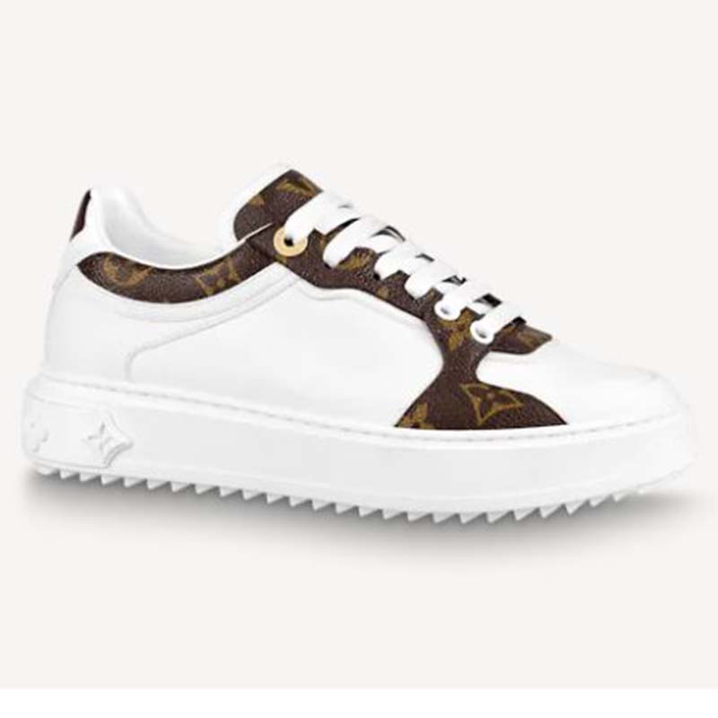 Louis Vuitton White/Brown Monogram Leather Time Out Sneakers Size 39 Louis  Vuitton