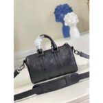 Louis Vuitton Men City Keepall in Black Monogram Seal Leather - Bild 4