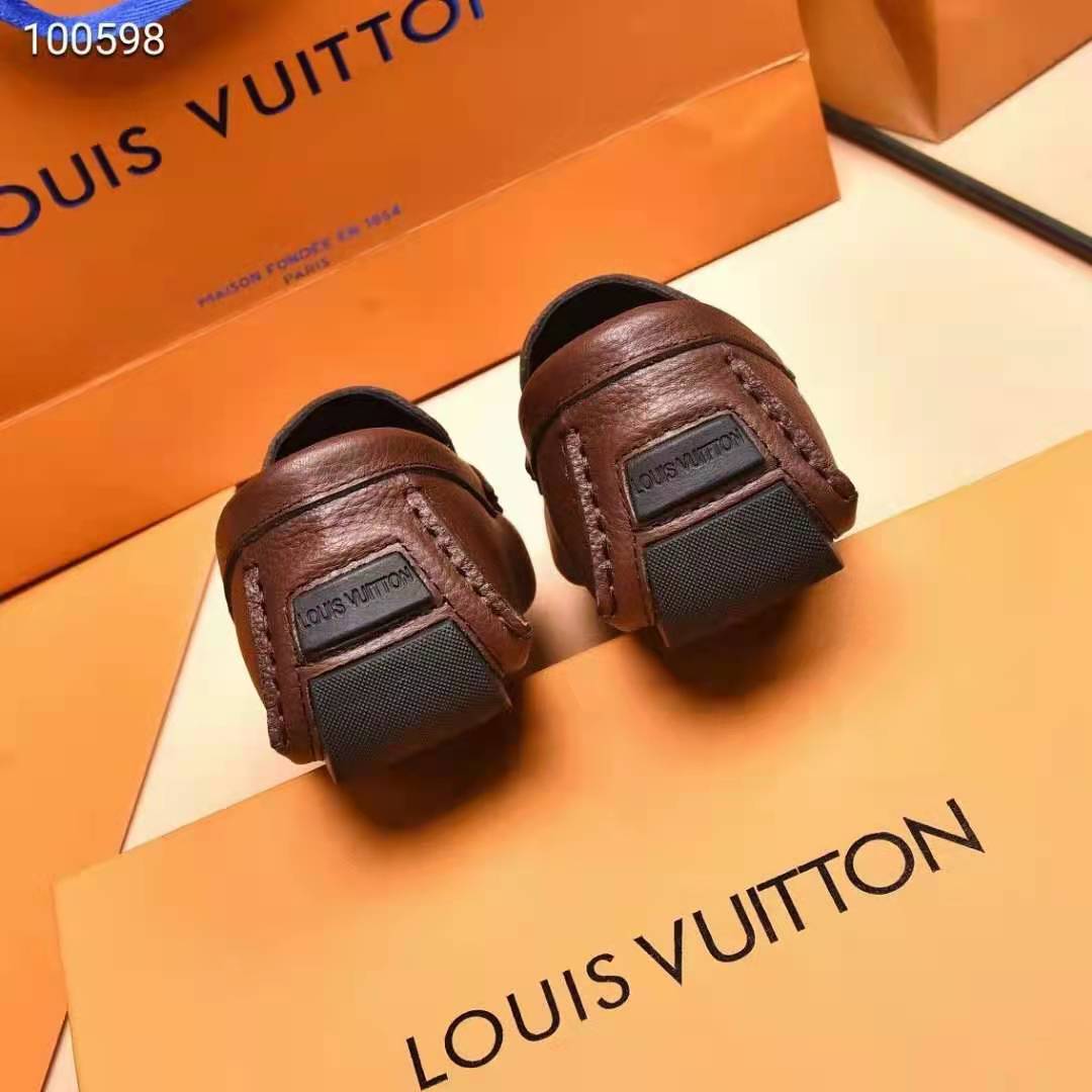 Louis Vuitton Men LV Monte Carlo Moccasin Moka Brown Grained Calf Leather -  LULUX