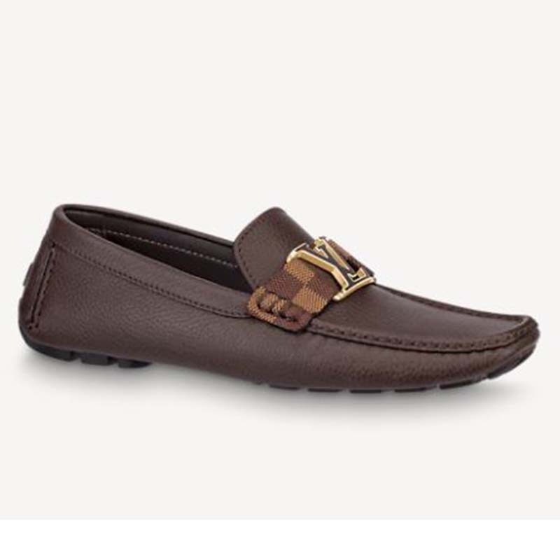 Louis Vuitton Men LV Monte Carlo Moccasin Moka Brown Grained Calf