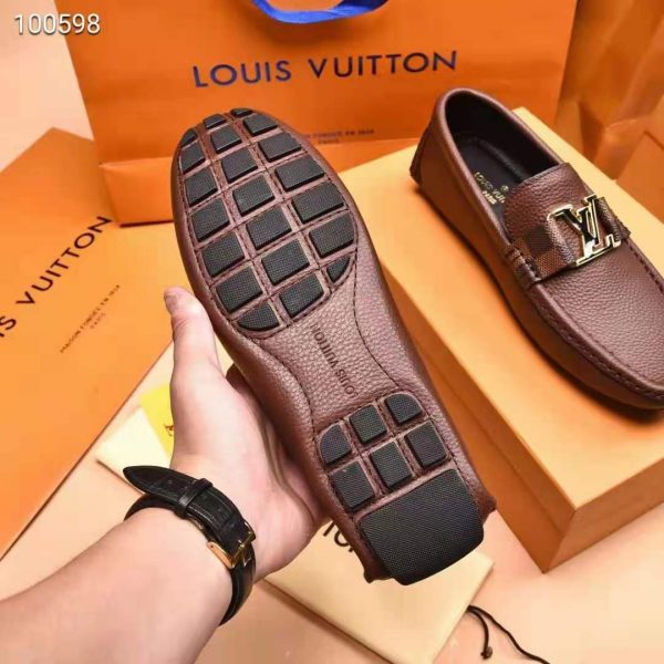 Louis Vuitton Men LV Monte Carlo Moccasin Moka Brown Grained Calf Leather (8)