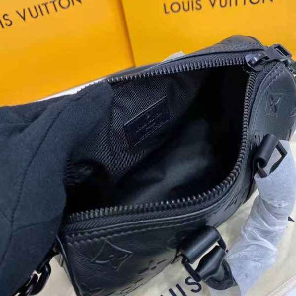 Louis Vuitton Unisex Keepall XS Black Monogram Seal Cowhide Leather (14)