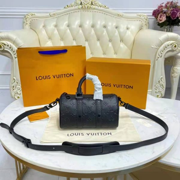 Louis Vuitton Unisex Keepall XS Black Monogram Seal Cowhide Leather (2)
