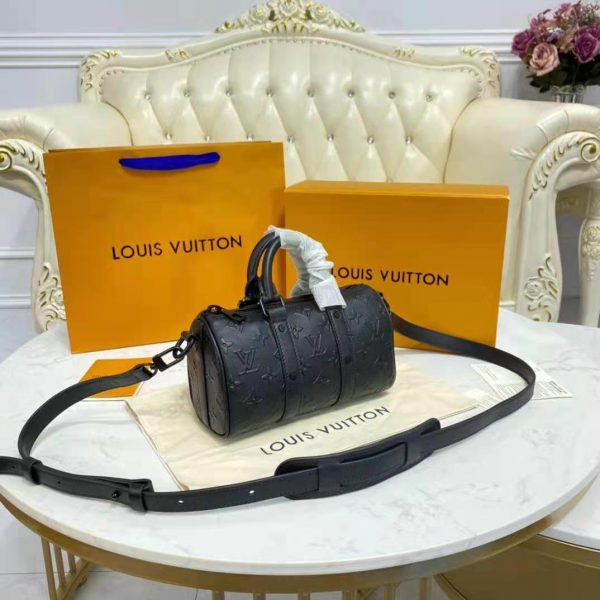 Louis Vuitton Unisex Keepall XS Black Monogram Seal Cowhide Leather (3)