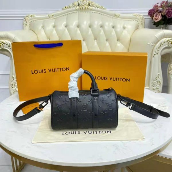 Louis Vuitton Unisex Keepall XS Black Monogram Seal Cowhide Leather (4)