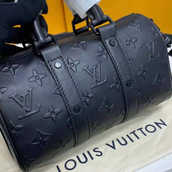 Louis Vuitton Unisex Keepall XS Black Monogram Seal Cowhide Leather (6)