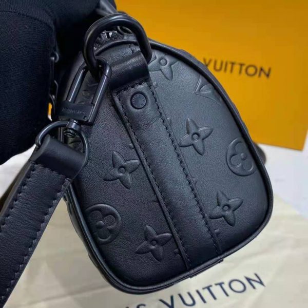 Louis Vuitton Unisex Keepall XS Black Monogram Seal Cowhide Leather (7)