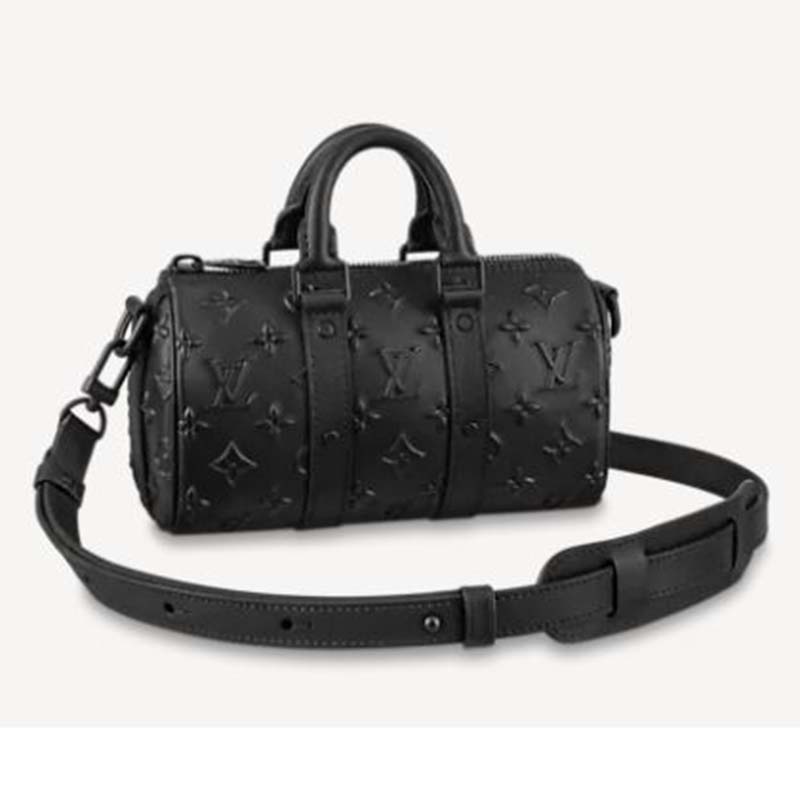 Louis Vuitton Unisex Keepall XS Black Monogram Seal Cowhide Leather - LULUX