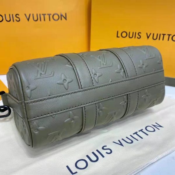 Louis Vuitton Unisex Keepall XS Khaki Monogram Seal Cowhide Leather (12)
