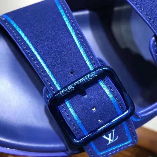 Louis Vuitton Unisex LV Trainer Mule Blue Monogram-Embossed Suede Calf Leather (8)