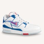 Louis Vuitton Unisex LV Trainer Sneaker Vit Monogram Denim Blommor Gummi LV Initialer