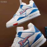 Louis Vuitton Unisex LV Trainer Sneaker White Monogram Denim Flowers Rubber LV Initials - Bild 9