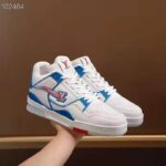 Louis Vuitton Unisex LV Trainer Sneaker White Monogram Denim Flowers Rubber LV Initials - Bild 6