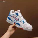 Louis Vuitton Unisex LV Trainer Sneaker White Monogram Denim Flowers Rubber LV Initials - Bild 5