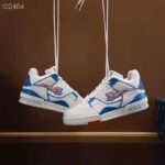 Louis Vuitton Unisex LV Trainer Sneaker White Monogram Denim Flowers Rubber LV Initials - Bild 3