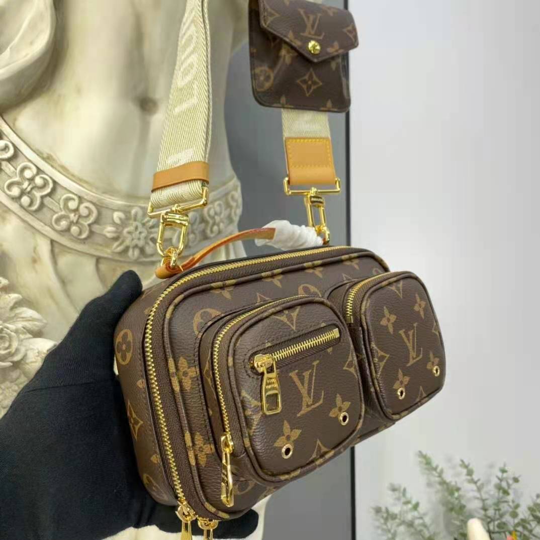 Louis Vuitton Calfskin Leather Monogram Utility Crossbody Bag