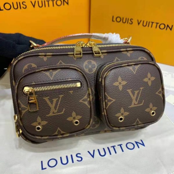 Louis Vuitton Unisex Utility Crossbody Bag Monogram Coated Canvas Natural Cowhide Leather (14)