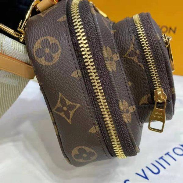 Louis Vuitton Unisex Utility Crossbody Bag Monogram Coated Canvas Natural Cowhide Leather (16)