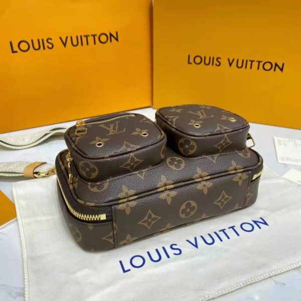 Louis Vuitton Unisex Utility Crossbody Bag Monogram Coated Canvas Natural Cowhide Leather (17)