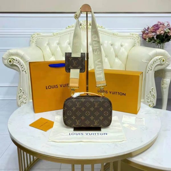 Louis Vuitton Unisex Utility Crossbody Bag Monogram Coated Canvas Natural Cowhide Leather (4)