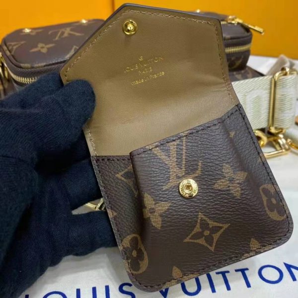 Louis Vuitton Unisex Utility Crossbody Bag Monogram Coated Canvas Natural Cowhide Leather (7)